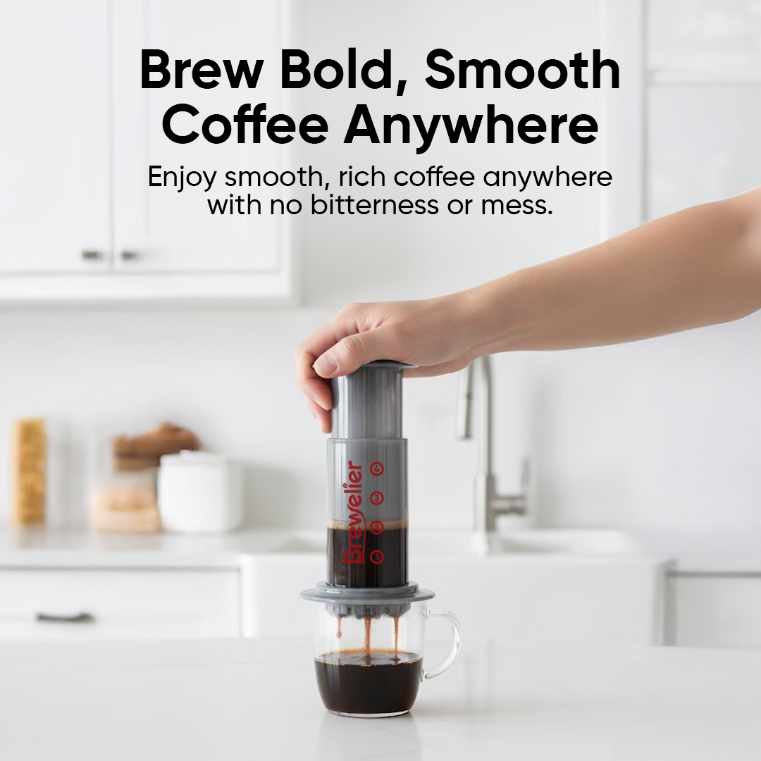 Brewelier Portable Hand Press Coffee Pot