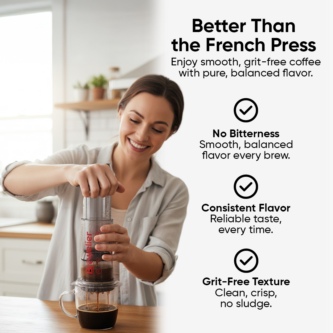 Brewelier Portable Hand Press Coffee Pot